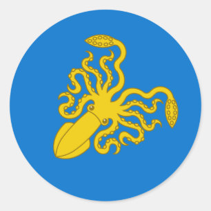 Pegatina Redonda Insignia de población de ynys Fawr