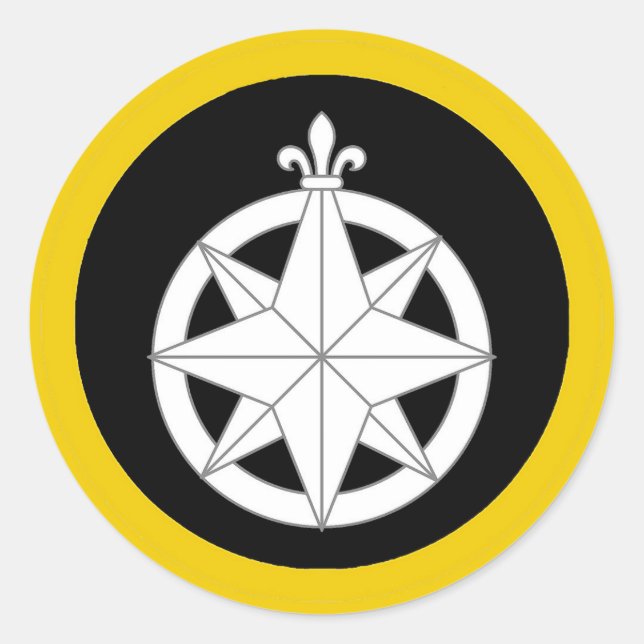 Pegatina Redonda Insignia de población del Reino del Northshield (Anverso)