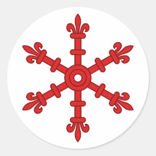 Pegatina Redonda Insignia de población intermista