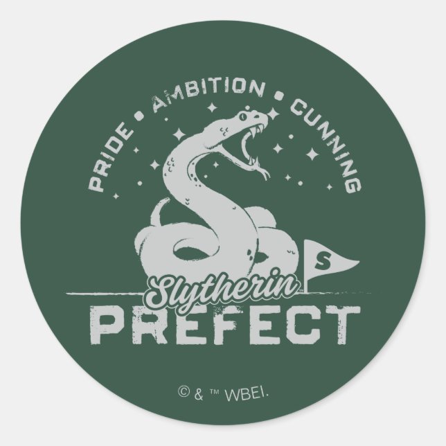 Pegatina Redonda Insígnia de Prefecto de SLYTHERIN™ (Anverso)