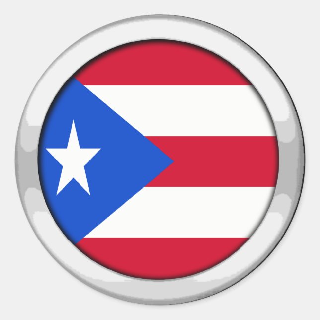 Pegatina Redonda Insignia de Puerto Rico (Anverso)