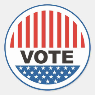 Pegatina Redonda insignia de voto en las elecciones presidenciales 