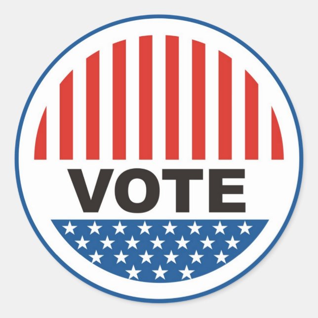 Pegatina Redonda insignia de voto en las elecciones presidenciales  (Anverso)