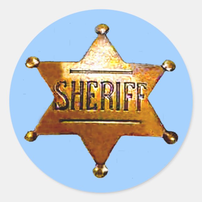 Pegatina Redonda Insignia del antiguo sheriff (Anverso)