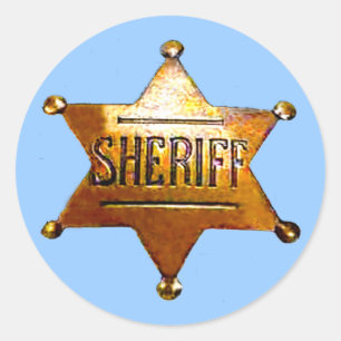 Pegatina Redonda Insignia del antiguo sheriff