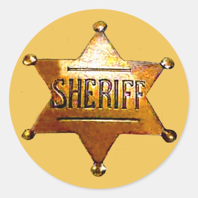 Pegatina Redonda Insignia del antiguo sheriff (Anverso)