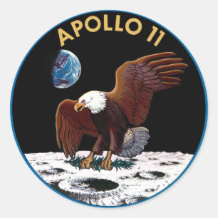 Pegatina Redonda Insignia del Apolo 11