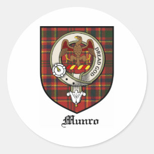 Pegatina Redonda Insignia del clan Munro Escudo Tartan