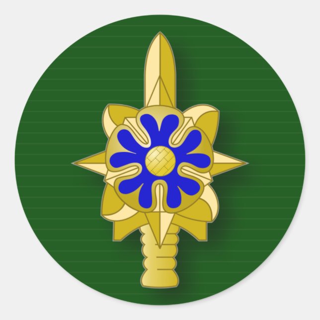 Pegatina Redonda Insignia del Servicio de Inteligencia del Ejército (Anverso)