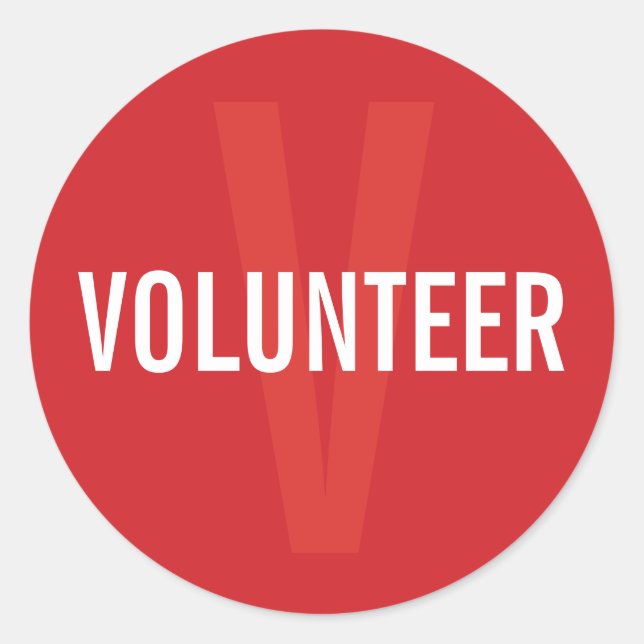 Pegatina Redonda Insignia del Voluntario Rojo (Anverso)