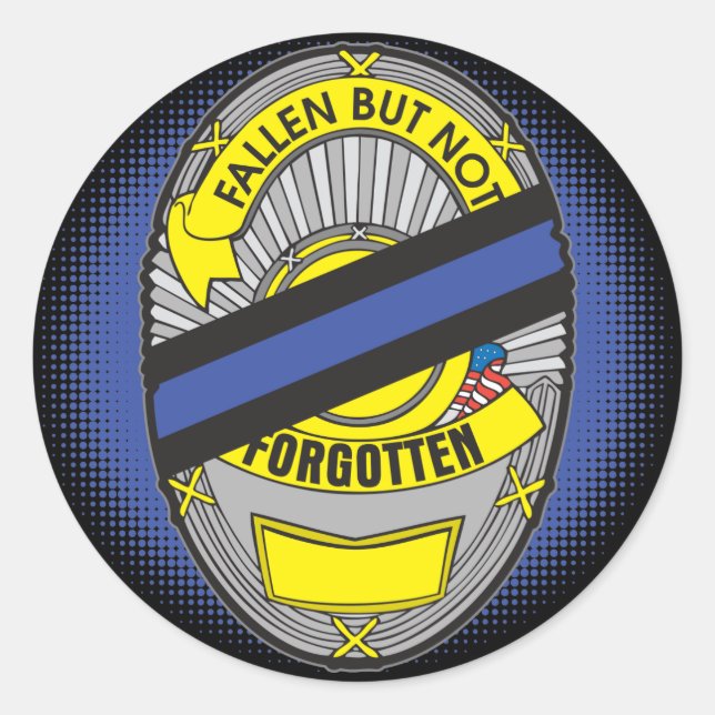 Pegatina Redonda Insignia delgada de la línea azul (Anverso)