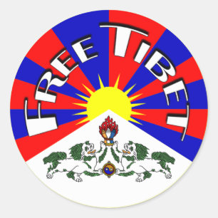 Pegatina Redonda Insignia libre del Tíbet