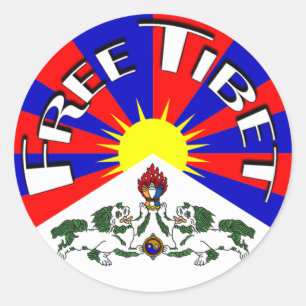 Pegatina Redonda Insignia libre del Tíbet