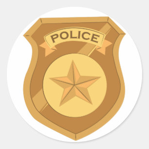 Pegatina Redonda Insignia policial