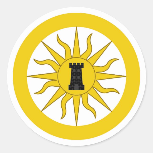 Pegatina Redonda Insignia popular de Shire of Sol Haven (Anverso)