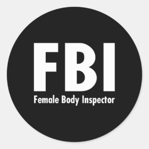 Pegatina Redonda - Inspector De Cuerpo Fbi
