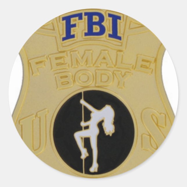 Pegatina Redonda inspector de cuerpo femenino de fbi (Anverso)