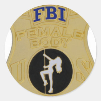 Pegatina Redonda inspector de cuerpo femenino de fbi