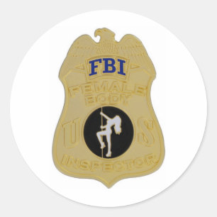 Pegatina Redonda inspector del cuerpo femenino del fbi