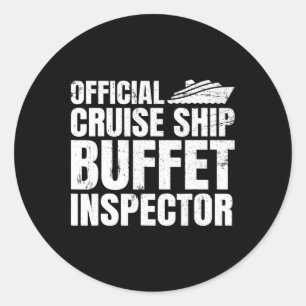 Pegatina Redonda Inspector Oficial de Bufet de Barco de Crucero Div
