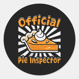 Pegatina Redonda Inspector Oficial de Pie Funny Calabaza de Acción