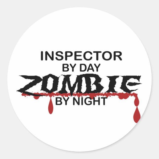Pegatina Redonda Inspector Zombie (Anverso)