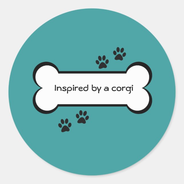 Pegatina Redonda Inspirado por un corgi (Anverso)