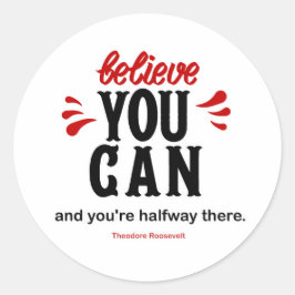 Pegatina Redonda Inspirando una famosa cita presidencial