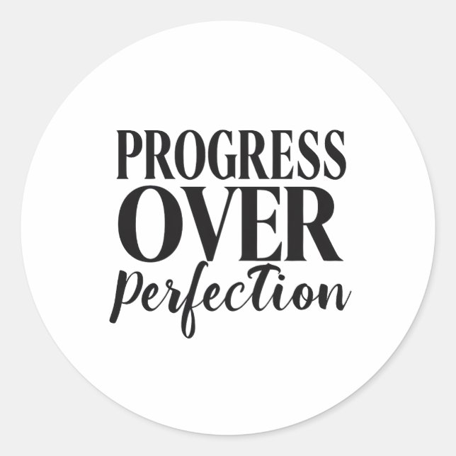 Pegatina Redonda Inspirational Growth Mindset Typography (Anverso)