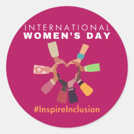 Pegatina Redonda Inspire Inclusion International Women's Day