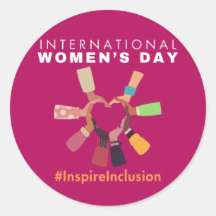 Pegatina Redonda Inspire Inclusion International Women's Day