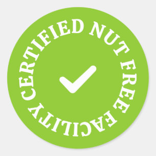 Pegatina Redonda Instalación Certificada Libre de Nueces – Verde Se