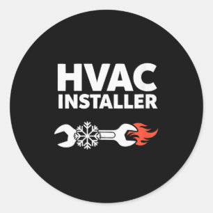 Pegatina Redonda Instaladora de HVAC femenina Técnica de HVAC diver
