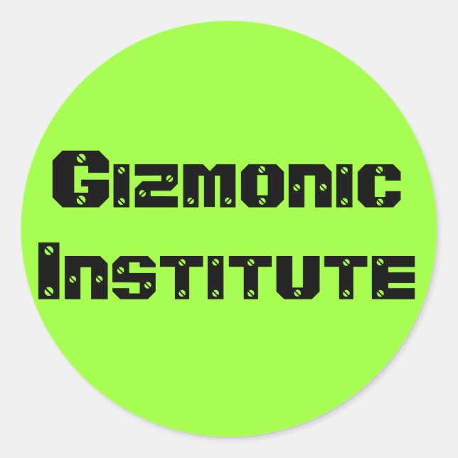 Pegatina Redonda Instituto Gizmónico (Anverso)