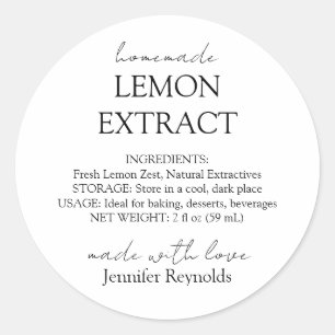 Pegatina Redonda Instrucciones de extracción de limón casero