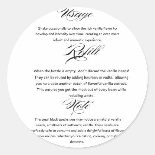 Pegatina Redonda Instrucciones de extracción de vainilla casera