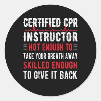 Pegatina Redonda Instructor Certificado De Cpr Primeros Auxilios Ae