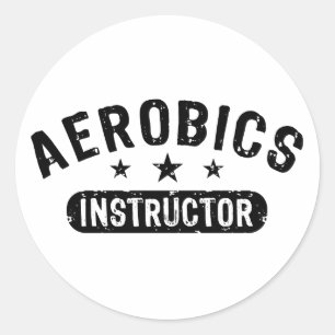 Pegatina Redonda Instructor de Aerobic