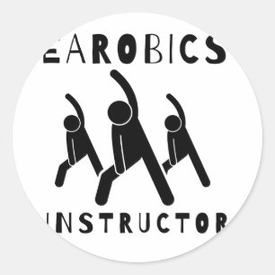 Pegatina Redonda Instructor de Aerobic