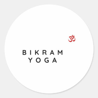 Pegatina Redonda Instructor de Bikram Yoga Diseño para Principiante
