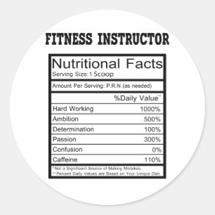 Pegatina Redonda Instructor de fitness