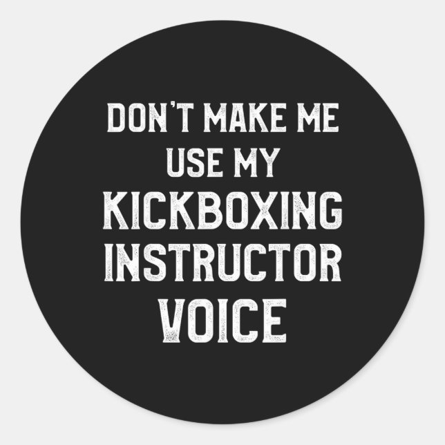 Pegatina Redonda Instructor de Kickboxing Entrenamiento de Kick Box (Anverso)