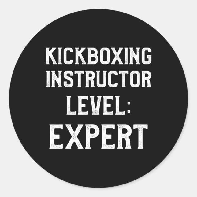 Pegatina Redonda Instructor de Kickboxing Entrenamiento de Kick Box (Anverso)