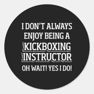 Pegatina Redonda Instructor de Kickboxing Entrenamiento de Kick Box