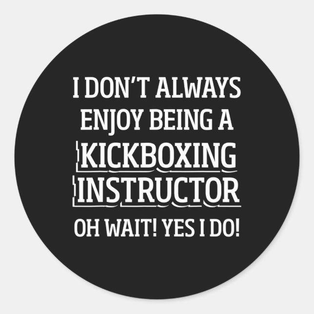 Pegatina Redonda Instructor de Kickboxing Entrenamiento de Kick Box (Anverso)