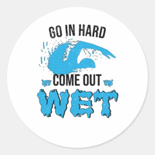 Pegatina Redonda Instructor De Natación Club Natación Agua