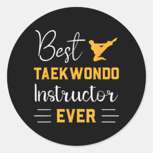 Pegatina Redonda Instructor de Taekwondo Ever Artes Marciales