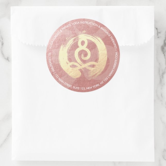 Pegatina Redonda Instructor de yoga entrenador de vida meditación P (Bolso)