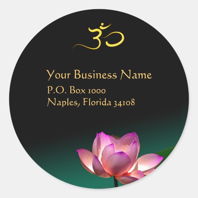 Pegatina Redonda Instructor de yoga, om stickers (Anverso)