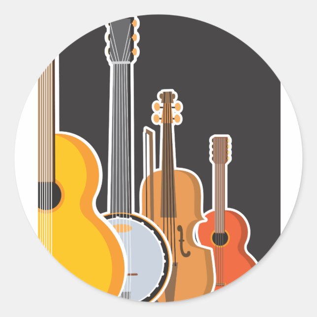 Pegatina Redonda Instrument Medley (Anverso)